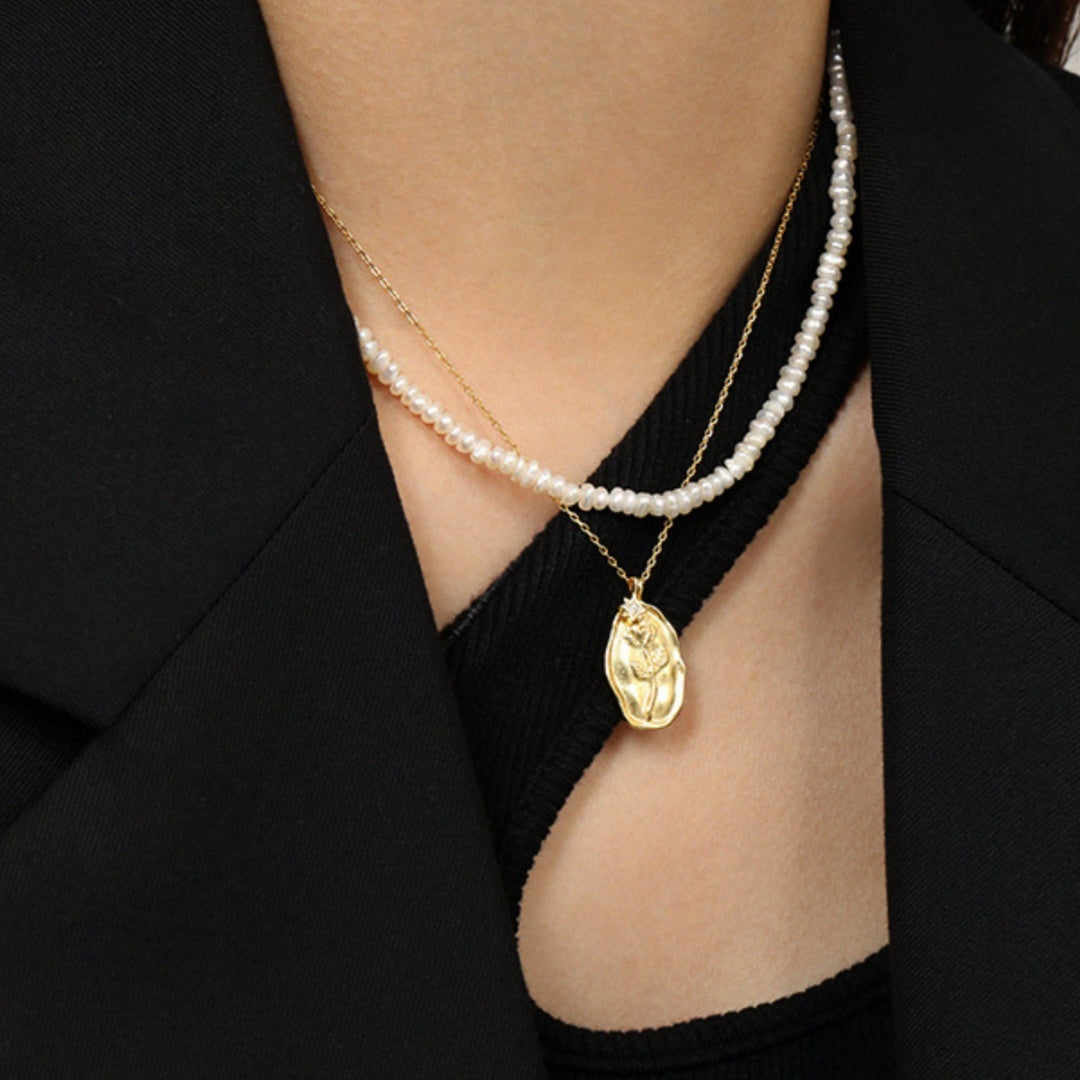 Colgante Plata s925 Rosa Elipse