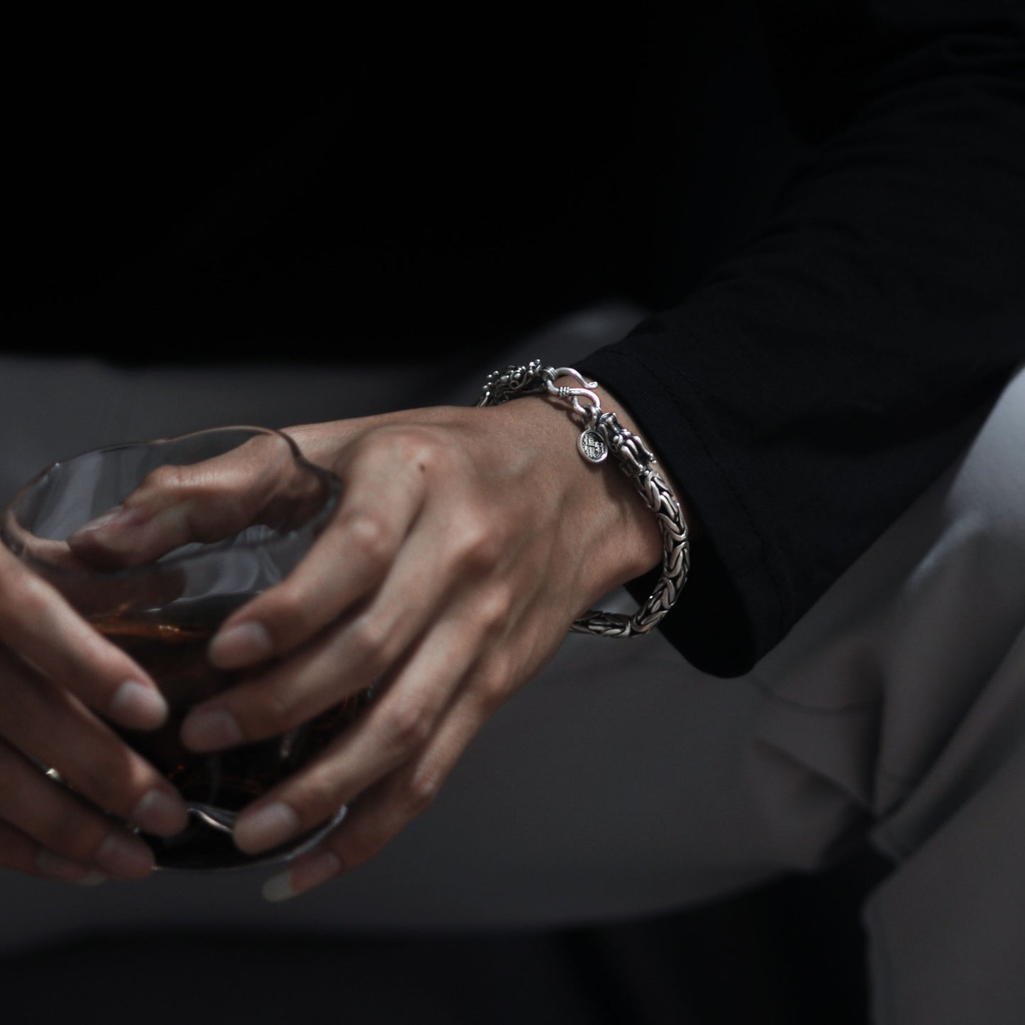 Pulsera De Diseño Dragón Plata S925