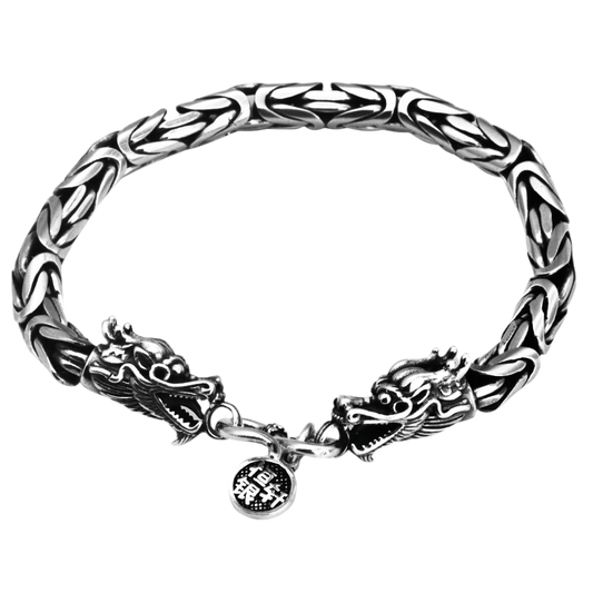 Pulsera De Diseño Dragón Plata S925
