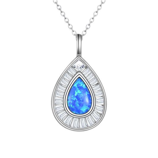 Colgante  Gota Plata S925 con Ópalo