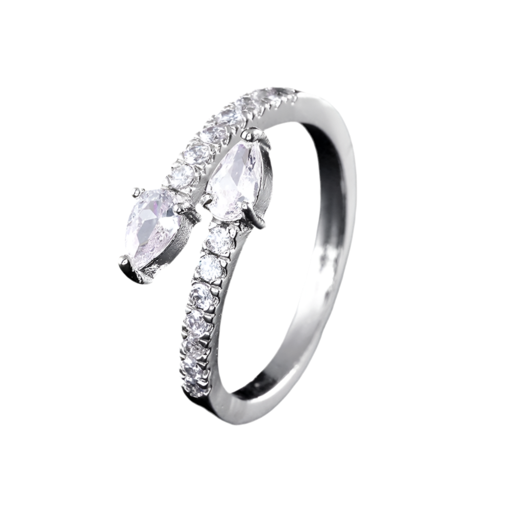 Anillo De Circonio Con Gota De Agua