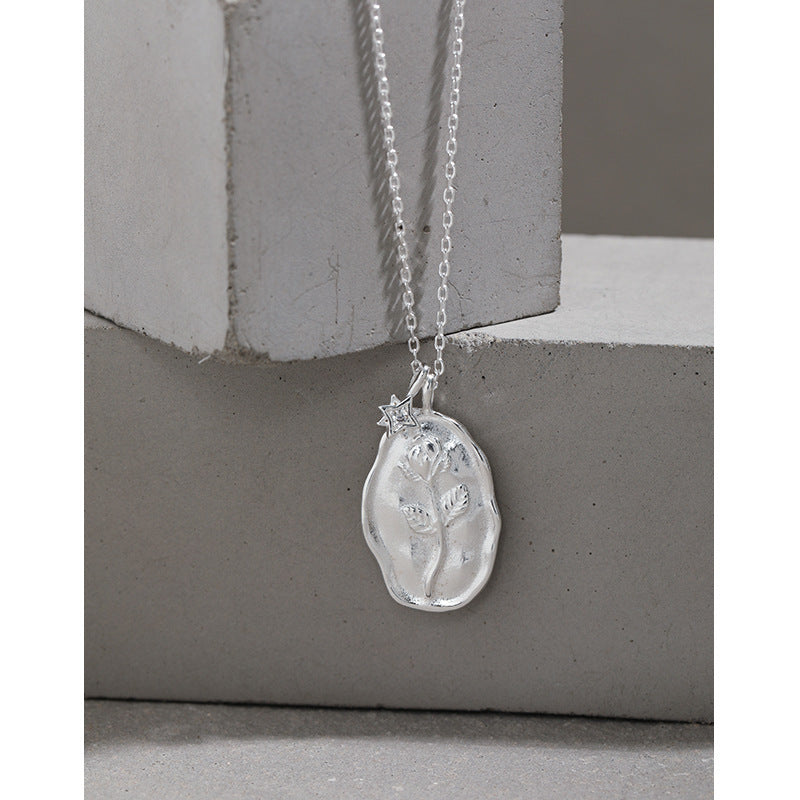 Colgante Plata s925 Rosa Elipse