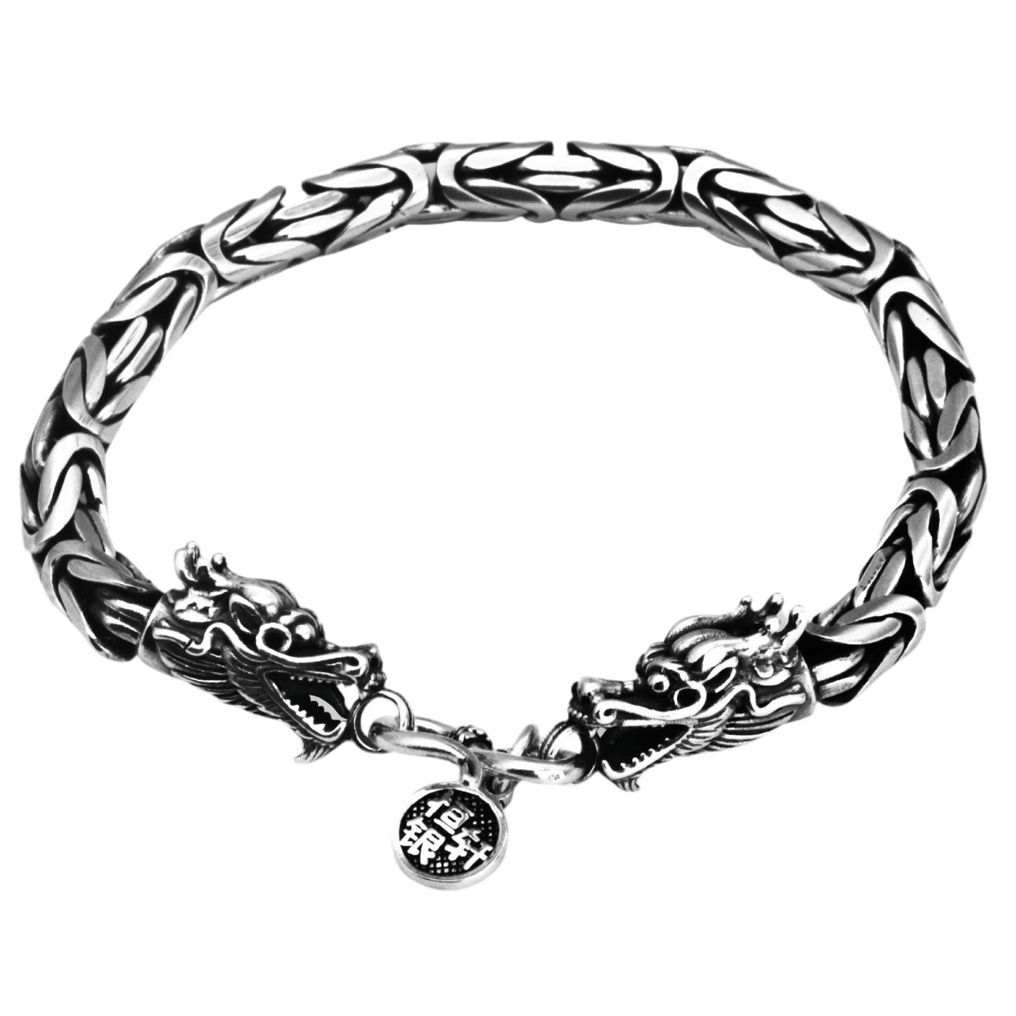 Pulsera De Diseño Dragón Plata S925