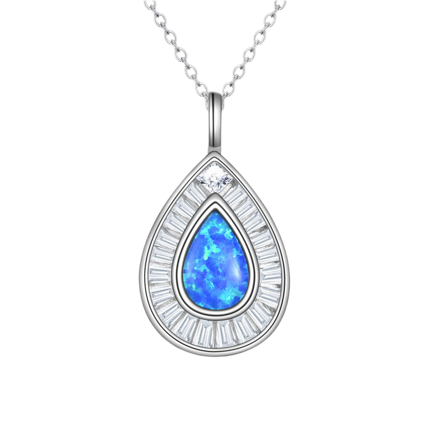 Colgante  Gota Plata S925 con Ópalo