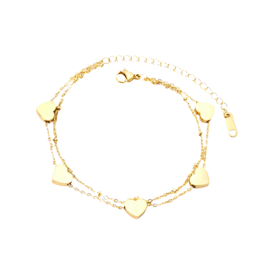 Pulsera Acero Corazones