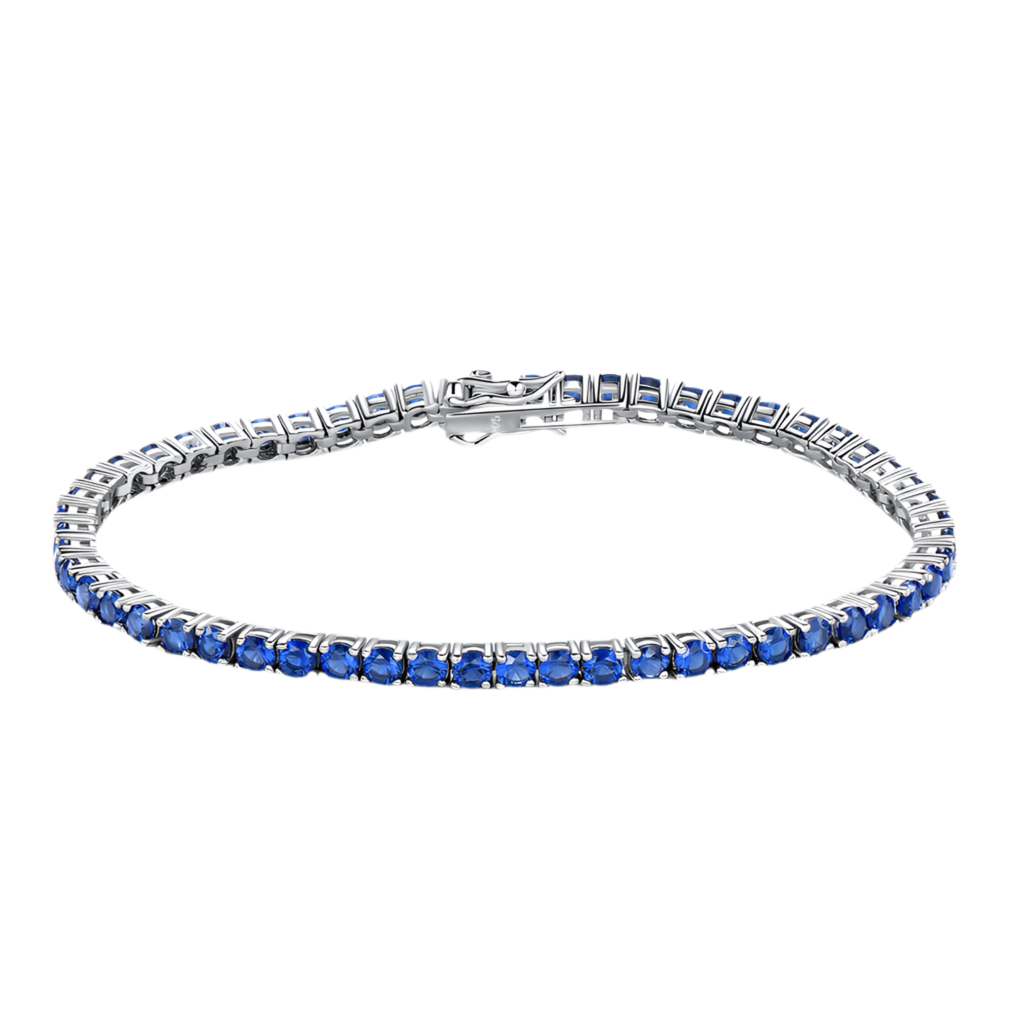 Pulsera Plata de ley S925 con cadena de nano zafiro