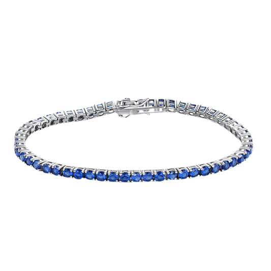 Pulsera Plata de ley S925 con cadena de nano zafiro